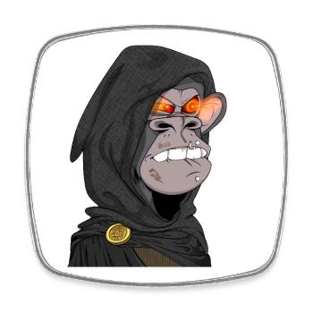 Ape Glow Eyes - Square fridge magnet - white - Front
