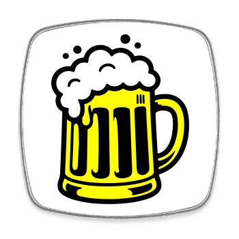 Bier Bierkrug Symbol - Viereckiger Kühlschrankmagnet - Weiß - Vorne
