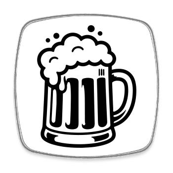 Bierkrug Comic Bier - Viereckiger Kühlschrankmagnet - Weiß - Vorne