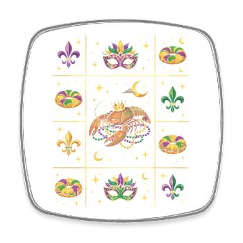 Crawdaddy Carnival Mardi Gras - Square fridge magnet - white - Front