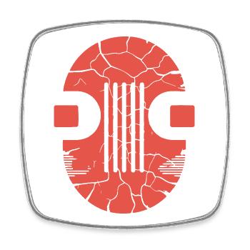 Cracked Orb Glyph - Square fridge magnet - white - Front