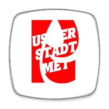 Us of the city met K - Square fridge magnet - white - Front
