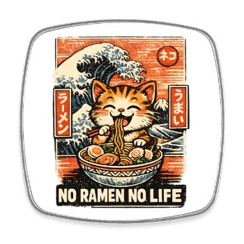 Ramen Nouilles Anime japonais Manga Kawaii - Magnet carré - blanc - Devant