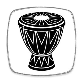 African conga drum - Square fridge magnet - white - Front