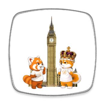 Faul und grummelig in London - Viereckiger Kühlschrankmagnet - Weiß - Vorne