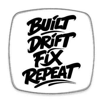 Build Drift Fix Repeat v2 - Magnet carré - blanc - Devant