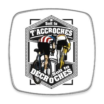Hooks Hooks Cycling - Viereckiger Kühlschrankmagnet - Weiß - Vorne