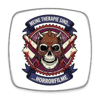 Meine Therapie: Horrorfilme - Viereckiger Kühlschrankmagnet - Weiß - Vorne