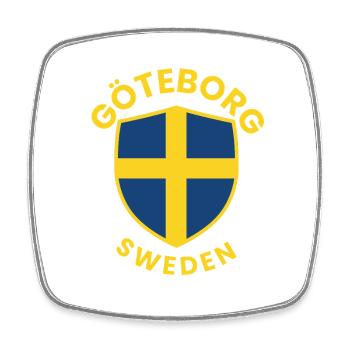 Göteborgs Sköld in schwedischen Farben - Viereckiger Kühlschrankmagnet - Weiß - Vorne