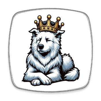 Chiens bergers blancs bergers - Magnet carré - blanc - Devant