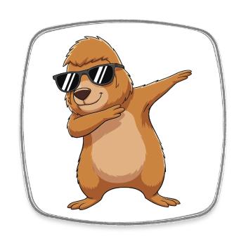 Cool Dabbing Bigfoot Sonnenbrille Cartoon-Kunst - Viereckiger Kühlschrankmagnet - Weiß - Vorne