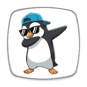 Dessins animés de lunettes de soleil Penguin à appliquer à la perfection - Magnet carré - blanc - Devant
