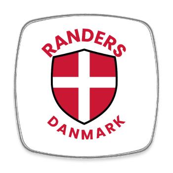 Drapeau du Bouclier du Danemark des Randers - Magnet carré - blanc - Devant