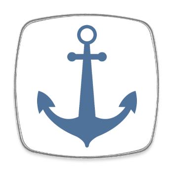 Anchor - Square fridge magnet - white - Front