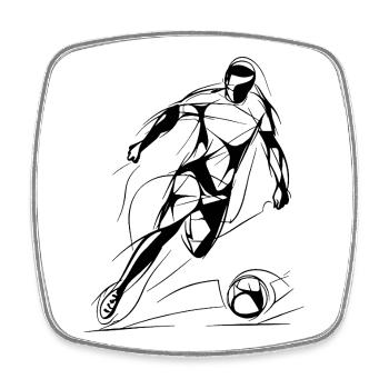 Soccer Player Drawing - Square fridge magnet - white - Front