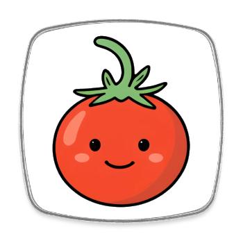 Kawaii Tomate Lächeln - Viereckiger Kühlschrankmagnet - Weiß - Vorne