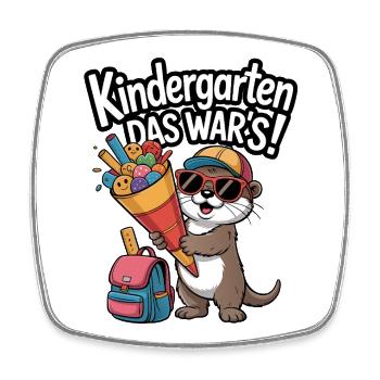Jetzt Schulkind! Lustiger Otter zur Einschulung - Viereckiger Kühlschrankmagnet - Weiß - Vorne