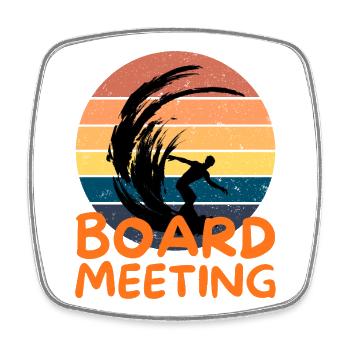 Surfing Board Meeting - Viereckiger Kühlschrankmagnet - Weiß - Vorne