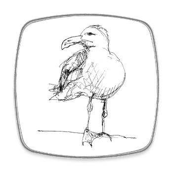 Möwe - Viereckiger Kühlschrankmagnet - Weiß - Vorne