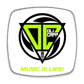 OLI CAPP - MUSIC IS LIFE LOGO - Magnet carré - blanc - Devant