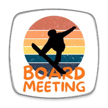 Snowboarding Board Meeting - Viereckiger Kühlschrankmagnet - Weiß - Vorne