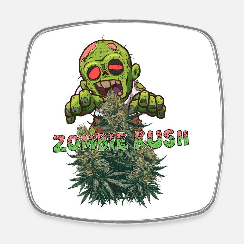 Zombie Kush - Square fridge magnet - white