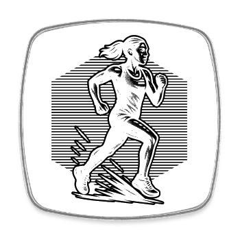 Running perfect for any race - Square fridge magnet - white - Front