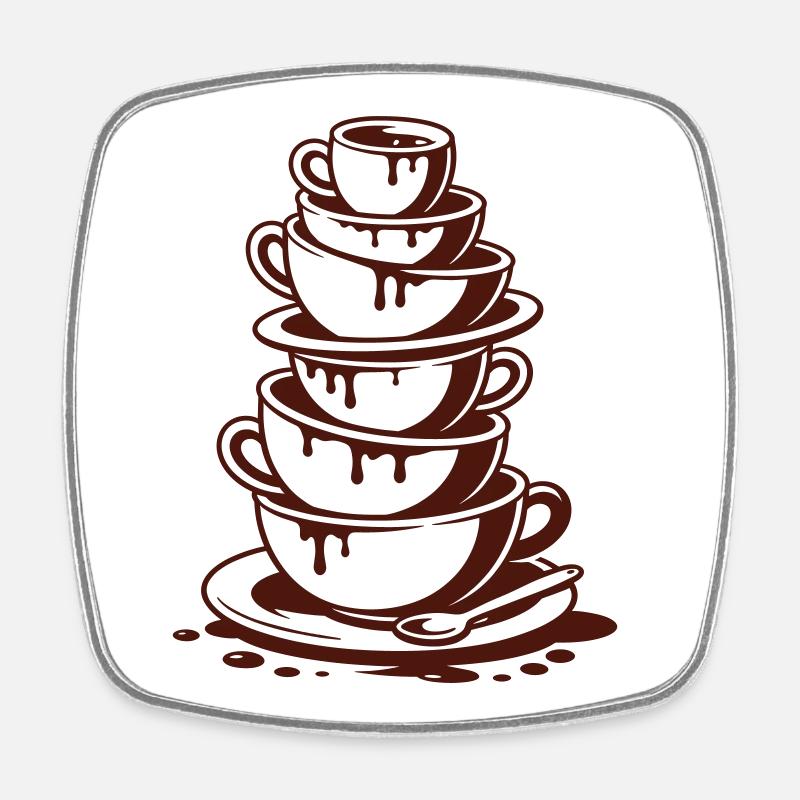 Kaffeeliebe extra doll - Viereckiger Kühlschrankmagnet - Weiß
