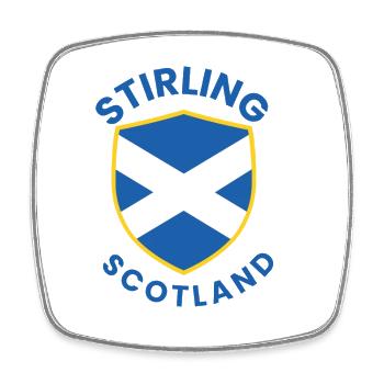 Stirling Scottish Shield Design - Square fridge magnet - white - Front