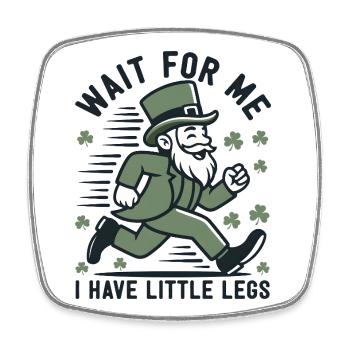 Leprechaun auf der Flucht - Viereckiger Kühlschrankmagnet - Weiß - Vorne