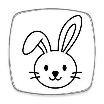 Niedlicher Hase – Vielleicht der Osterhase? - Viereckiger Kühlschrankmagnet - Weiß - Vorne