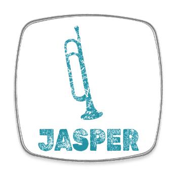 Jasper en tant que musique de fanfare - Magnet carré - blanc - Devant