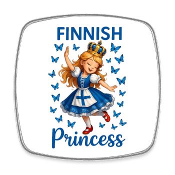 Prinzessin Finnland Blauer Schmetterling - Viereckiger Kühlschrankmagnet - Weiß - Vorne
