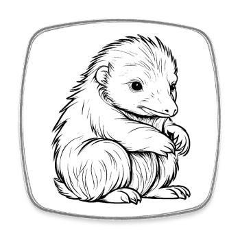 Niffler Animal Pet Icon - Square fridge magnet - white - Front