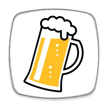 Maßkrug (Bier / Bierseidel / Bierglas / R /// 2C)  - Viereckiger Kühlschrankmagnet - Weiß - Vorne