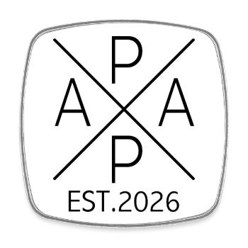 Papa 2026 Papa seit 2026 Papa Est 2026 - Viereckiger Kühlschrankmagnet - Weiß - Vorne