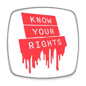 Know Your Rights Activism Justice Freedom - Square fridge magnet - white - Front