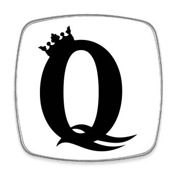 Q-Queen – Majestätisches Party & Girl Design - Viereckiger Kühlschrankmagnet - Weiß - Vorne