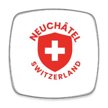 Neuchâtel Swiss Shield - Square fridge magnet - white - Front