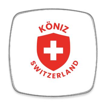 Köniz Switzerland Shield Emblem - Square fridge magnet - white - Front