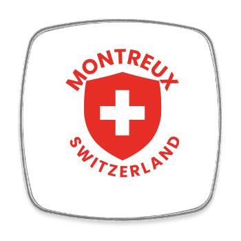 Montreux Swiss Shield Logo - Square fridge magnet - white - Front
