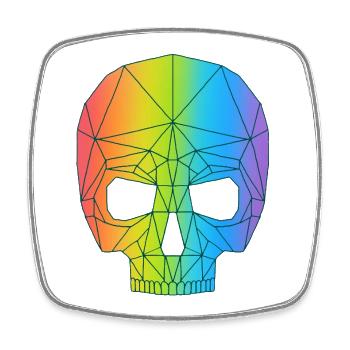 Skull in color - Square fridge magnet - white - Front