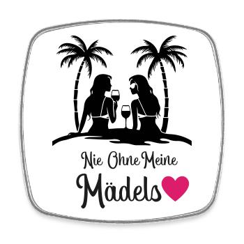 Jamais sans le cœur de mes filles - Magnet carré - blanc - Devant