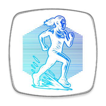 Pure Running Focus - Square fridge magnet - white - Front