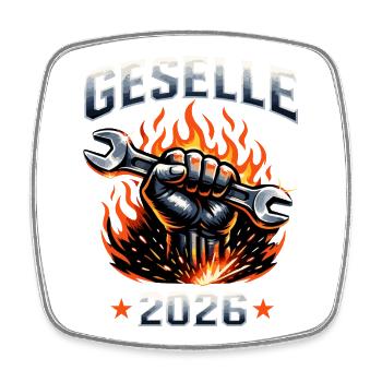 Journeyman 2026 Oil in the Blood Car Gift - Square fridge magnet - white - Front