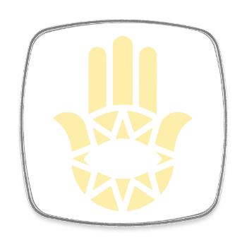 Hamsa Hand Ornament - Square fridge magnet - white - Front