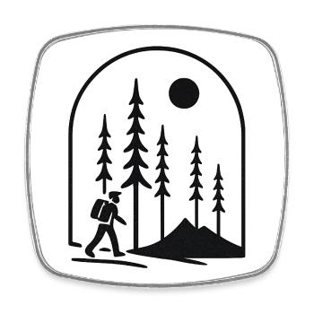 Randonnée nocturne en forêt Idée cadeau des fans - Magnet carré - blanc - Devant