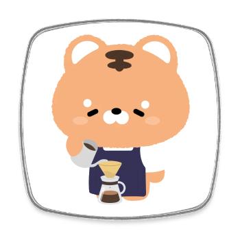 Tiger Barista Kaffee - Viereckiger Kühlschrankmagnet - Weiß - Vorne