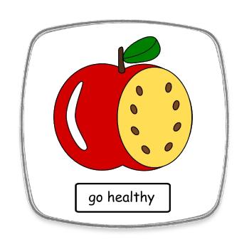go_healthy - Square fridge magnet - white - Front