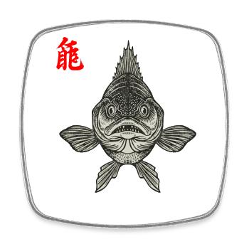 Zander Asian - Square fridge magnet - white - Front